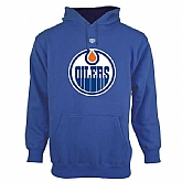 Men's Edmonton Oilers Old Time Hockey Big Logo with Crest Pullover Hoodie - Royal Blue,baseball caps,new era cap wholesale,wholesale hats